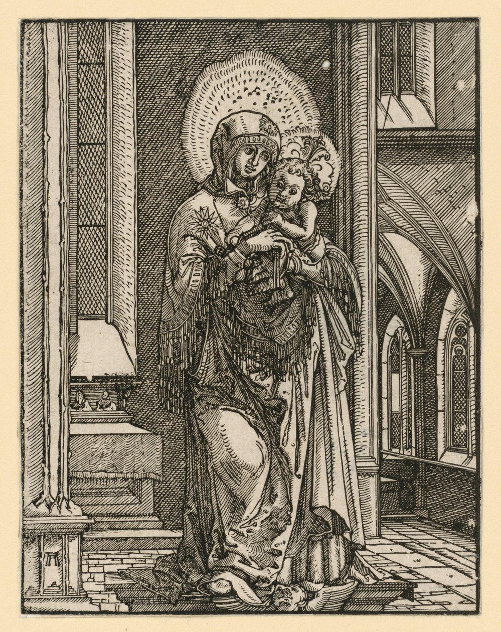 „Piękna Maria z Ratyzbony” w kościele autorstwa Albrecht Altdorfer