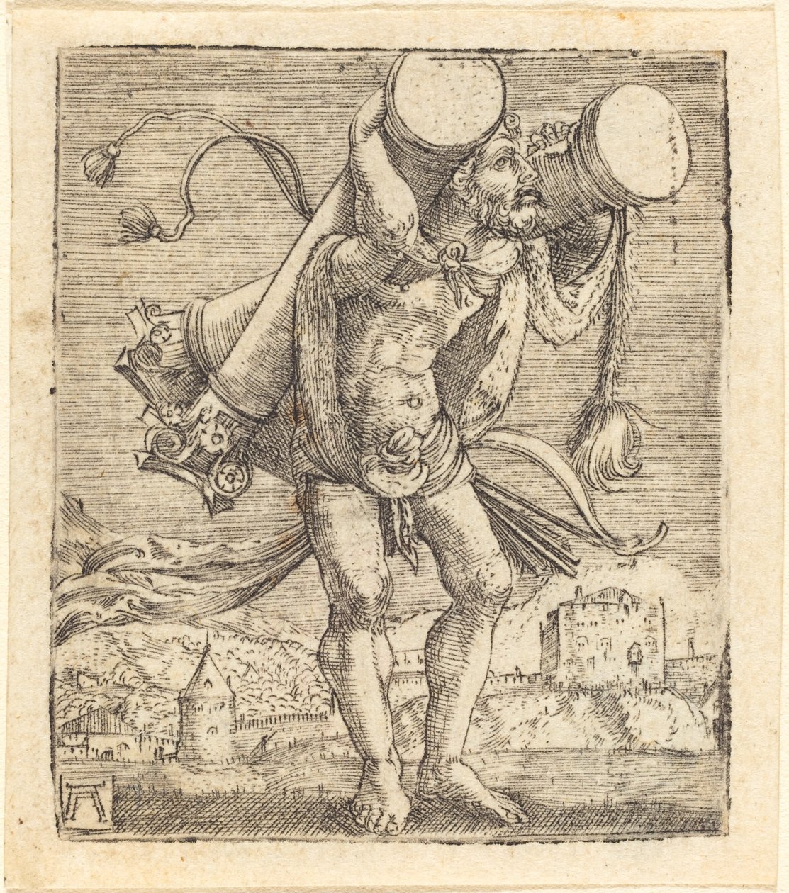 Herkules niosący kolumnę Gades autorstwa Albrecht Altdorfer