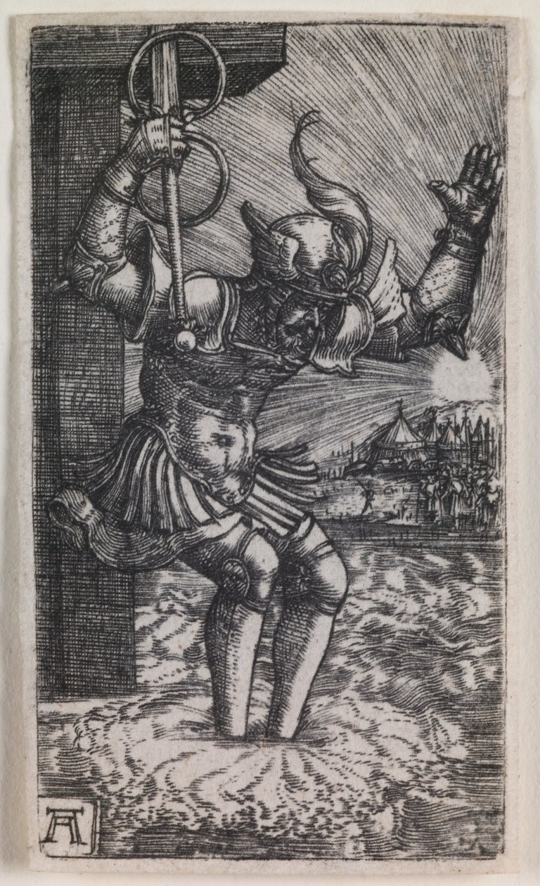 Horatius Cocles skaczący do Tybru autorstwa Albrecht Altdorfer