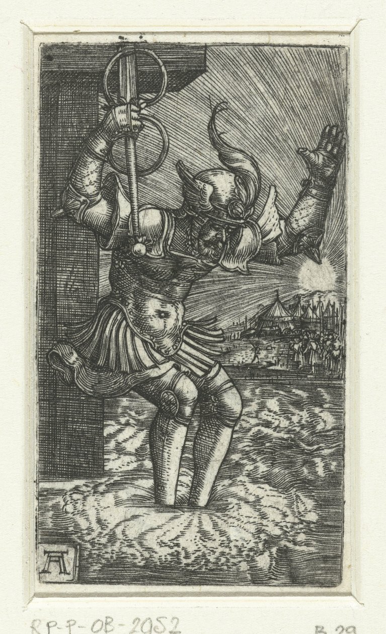 Horatius Cocles wskakuje do Tybru autorstwa Albrecht Altdorfer