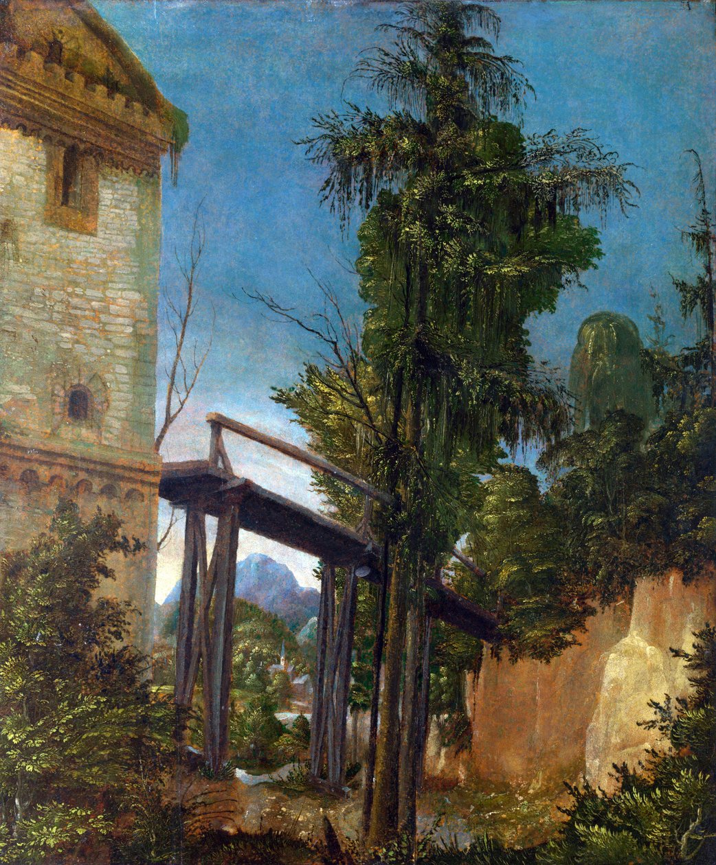 Krajobraz z kładką autorstwa Albrecht Altdorfer