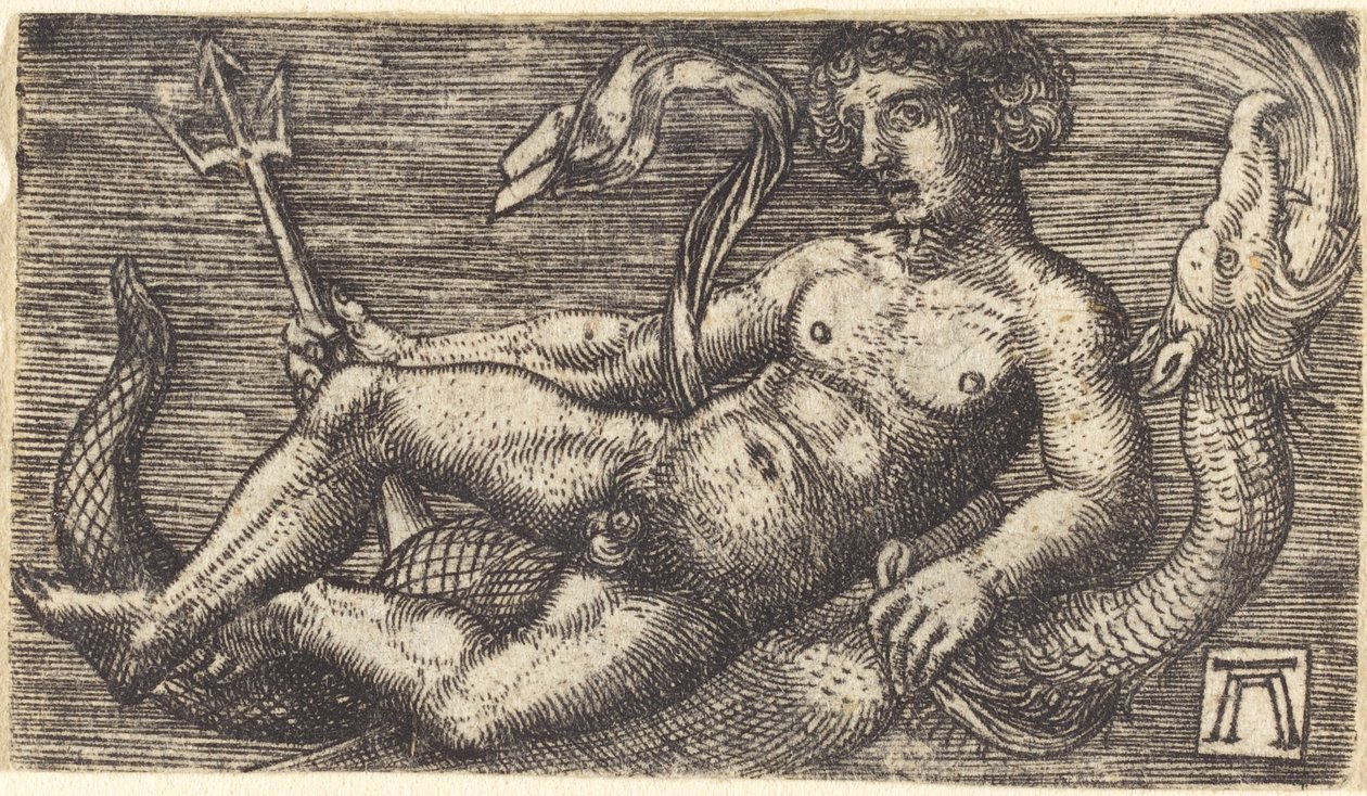 Neptun na morskim potworze autorstwa Albrecht Altdorfer
