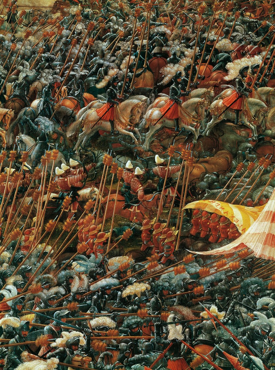 Wrogie armie, fragment z Bitwy Aleksandra pod Issus autorstwa Albrecht Altdorfer