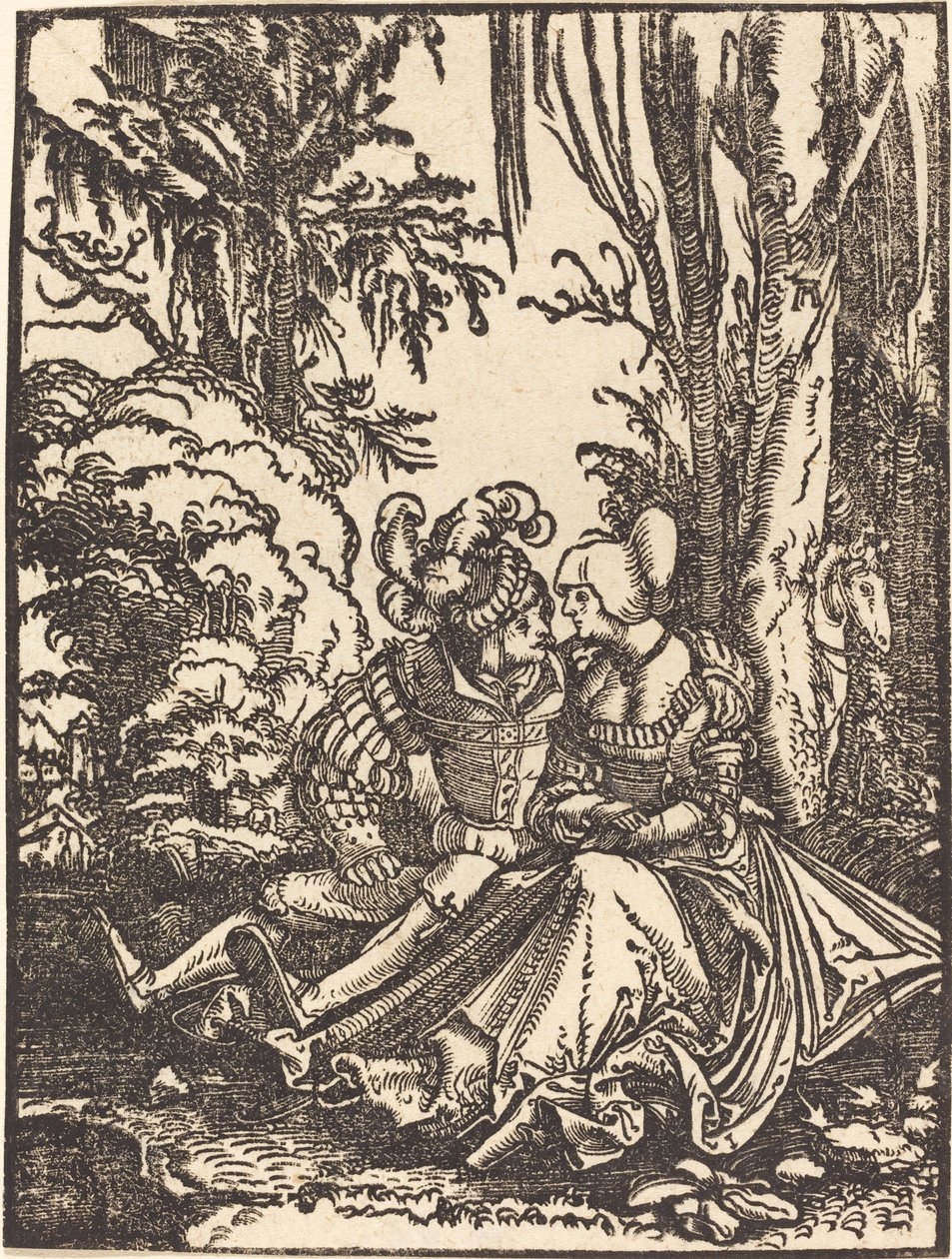 Para kochanków w krajobrazie autorstwa Albrecht Altdorfer