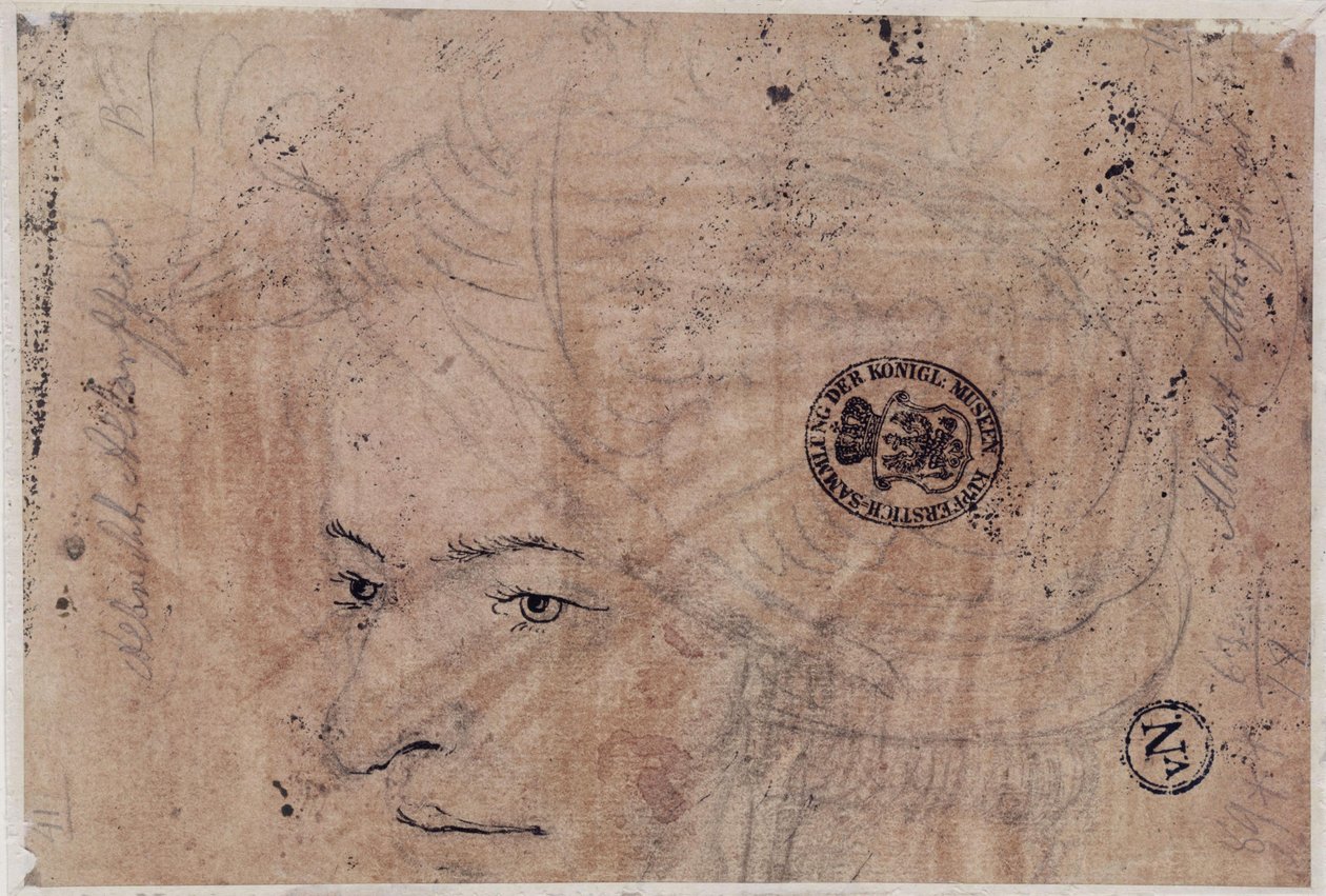 Szkic portretowy młodego mężczyzny w czapce autorstwa Albrecht Altdorfer