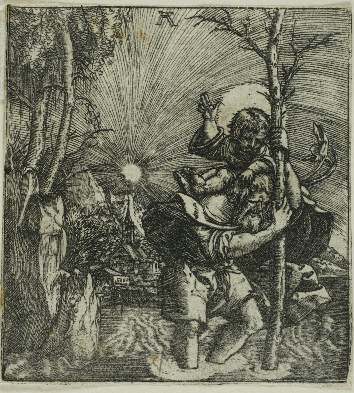 Święty Krzysztof niosący Dzieciątko autorstwa Albrecht Altdorfer