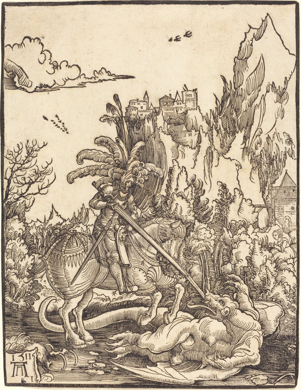 Święty Jerzy zabijający smoka autorstwa Albrecht Altdorfer