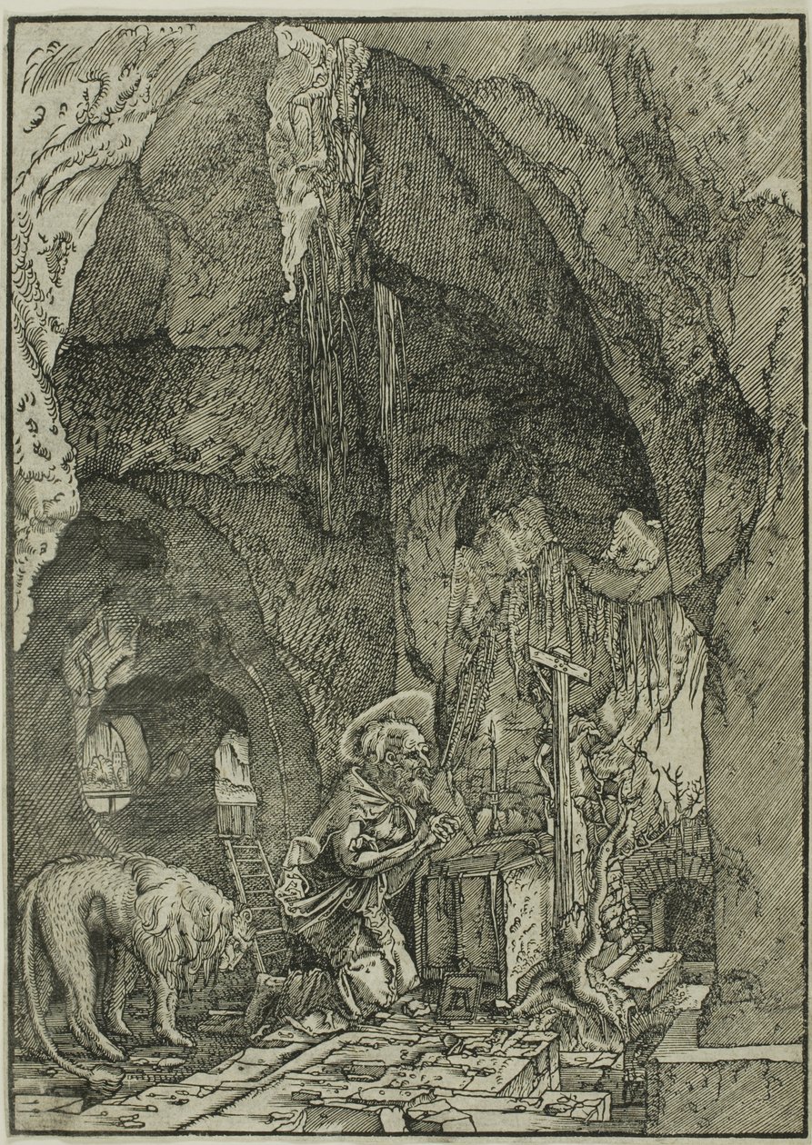 Święty Hieronim pokutujący w jaskini autorstwa Albrecht Altdorfer