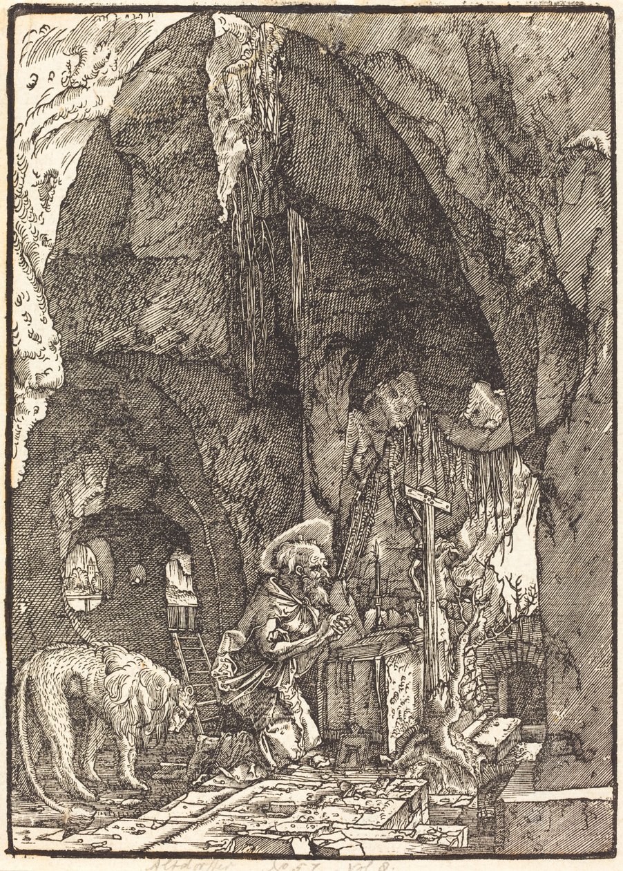 Święty Hieronim w jaskini autorstwa Albrecht Altdorfer