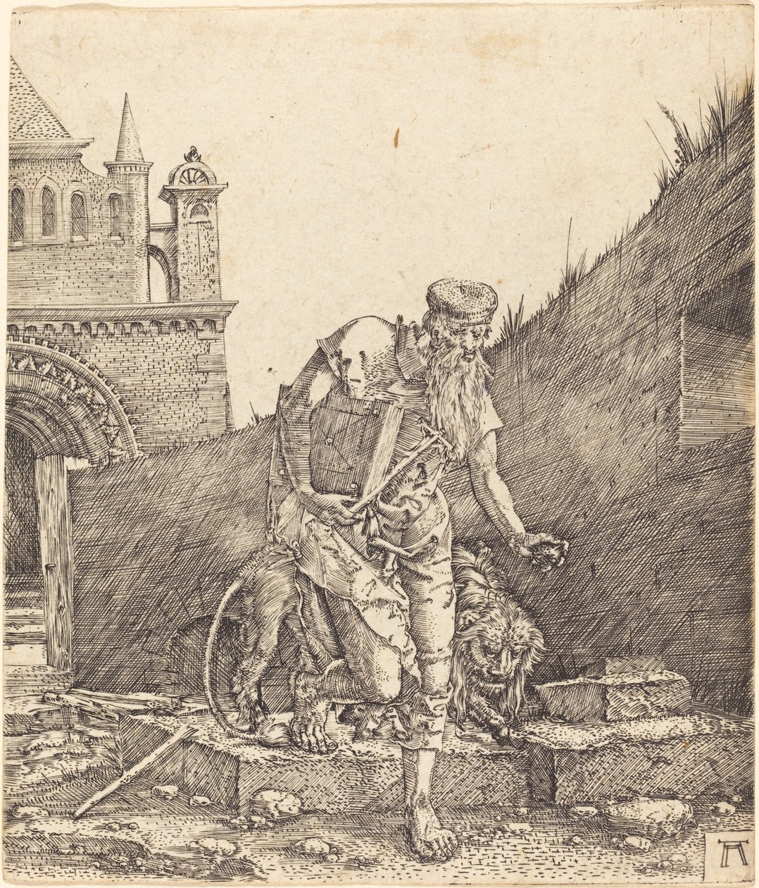 Święty Hieronim na dziedzińcu autorstwa Albrecht Altdorfer