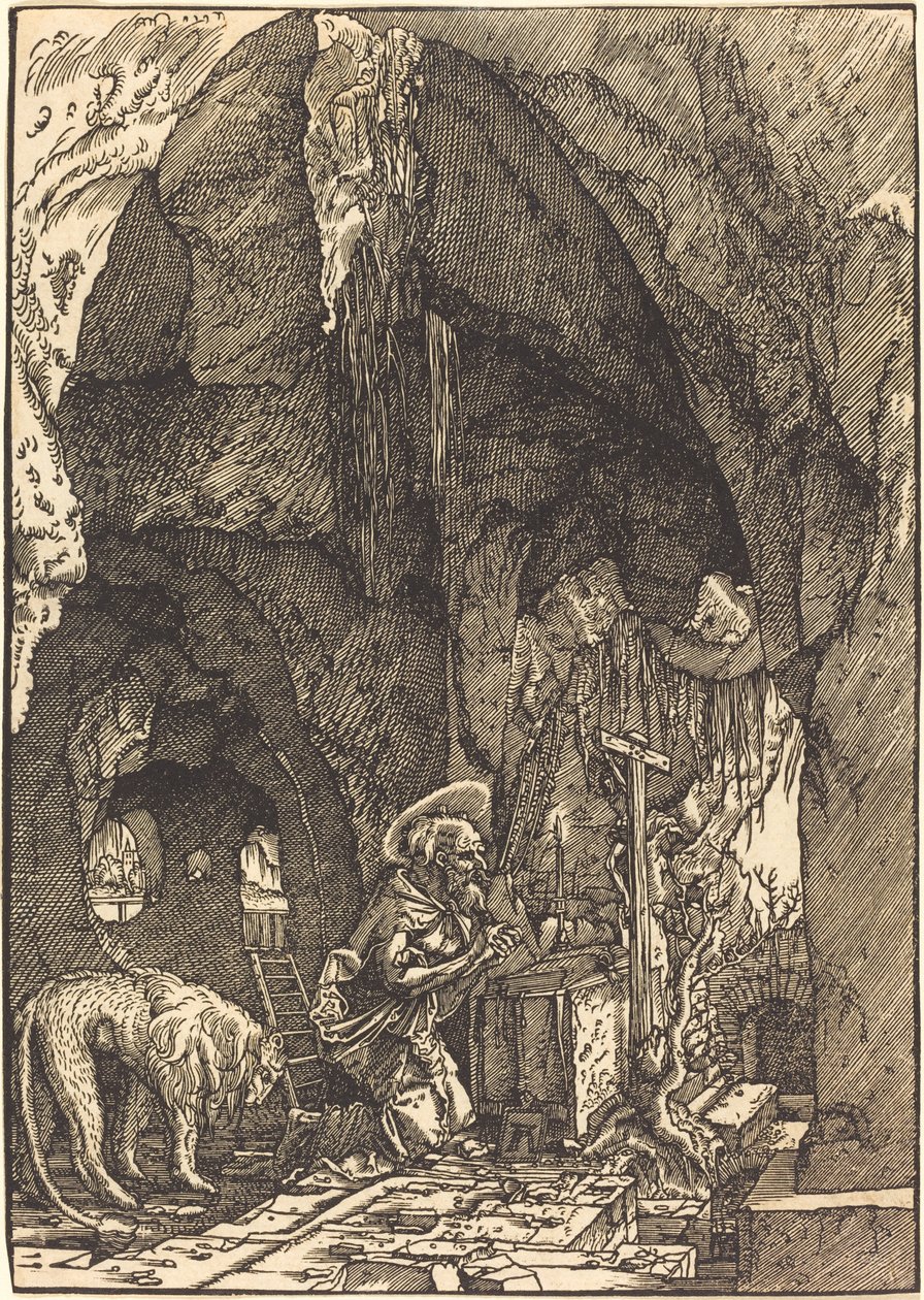 Święty Hieronim w jaskini autorstwa Albrecht Altdorfer