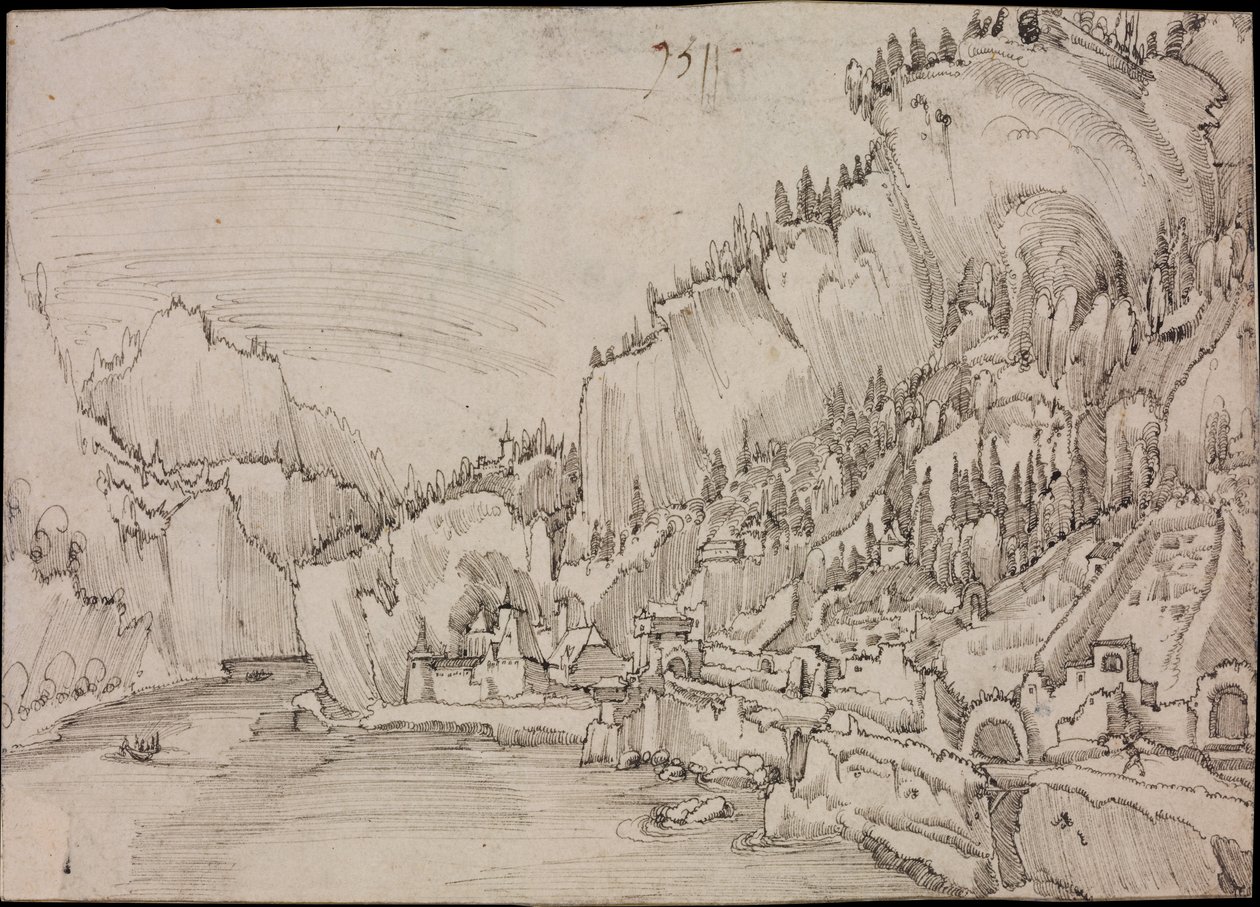 Sarmingstein nad Dunajem, 1511 autorstwa Albrecht Altdorfer