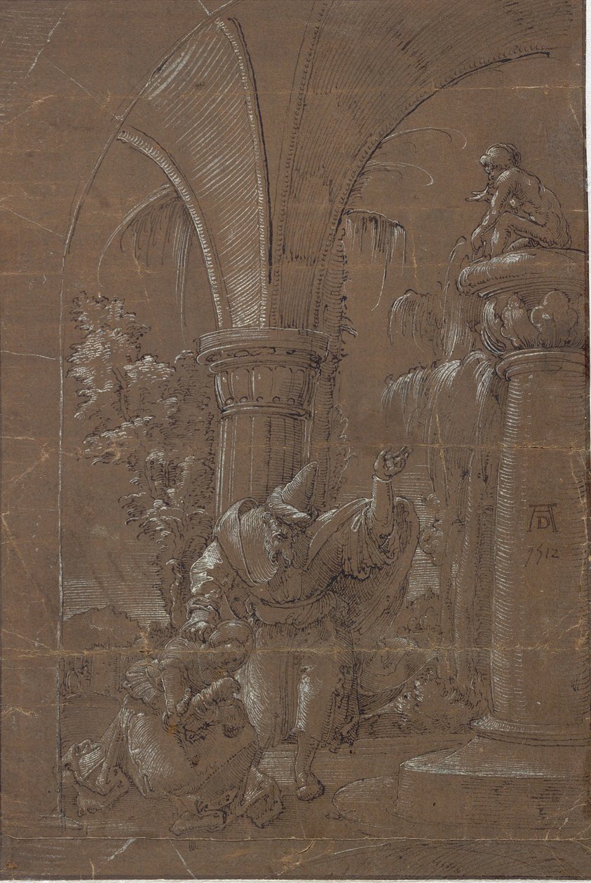Św. Katarzyna Aleksandryjska odmawiająca oddawania czci bożkowi (?) autorstwa Albrecht Altdorfer