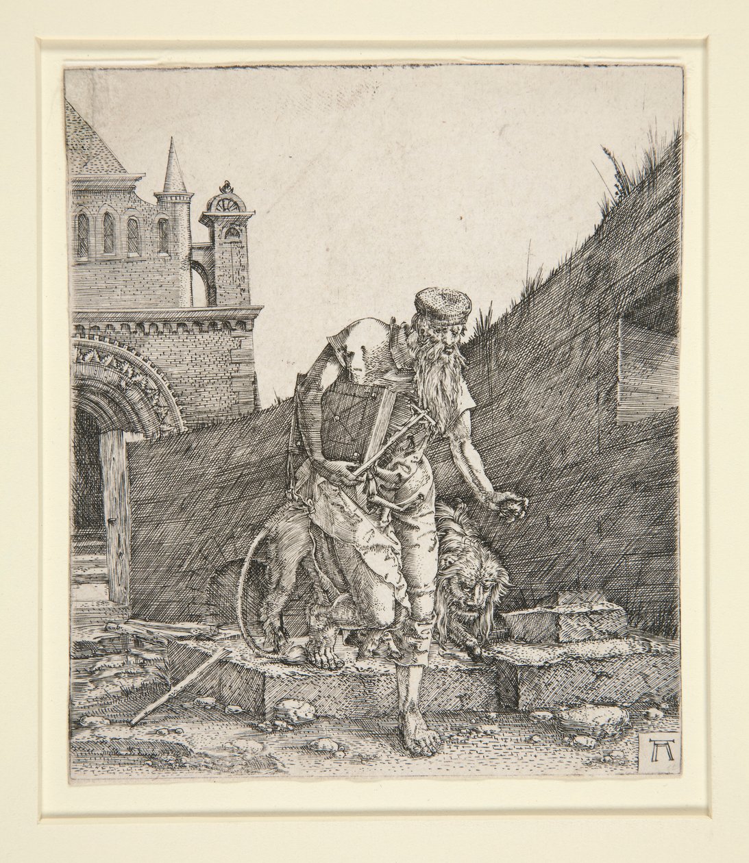 Św. Hieronim przy ścianie autorstwa Albrecht Altdorfer