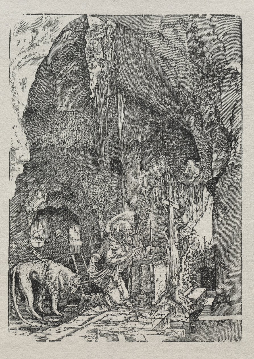 Św. Hieronim w jaskini, ok. 1930 1513-15. autorstwa Albrecht Altdorfer