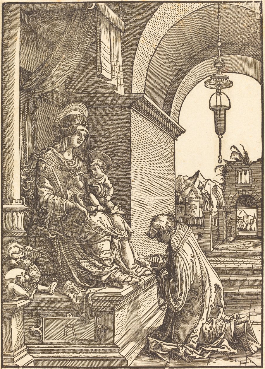 Prośba klęcząc przed Dziewicą i Dzieciątkiem autorstwa Albrecht Altdorfer