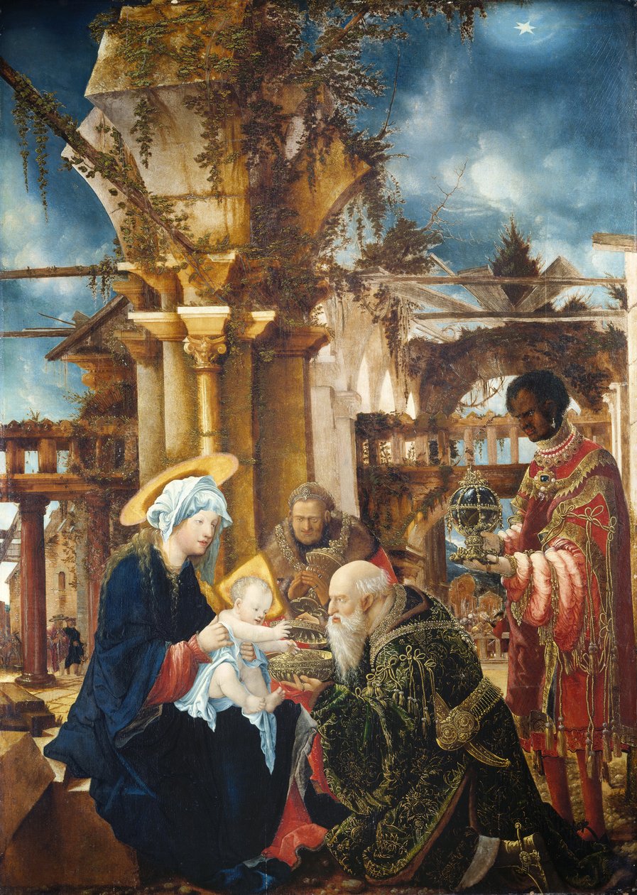 Adoracja Trzech Króli, ok. 1535 autorstwa Albrecht Altdorfer