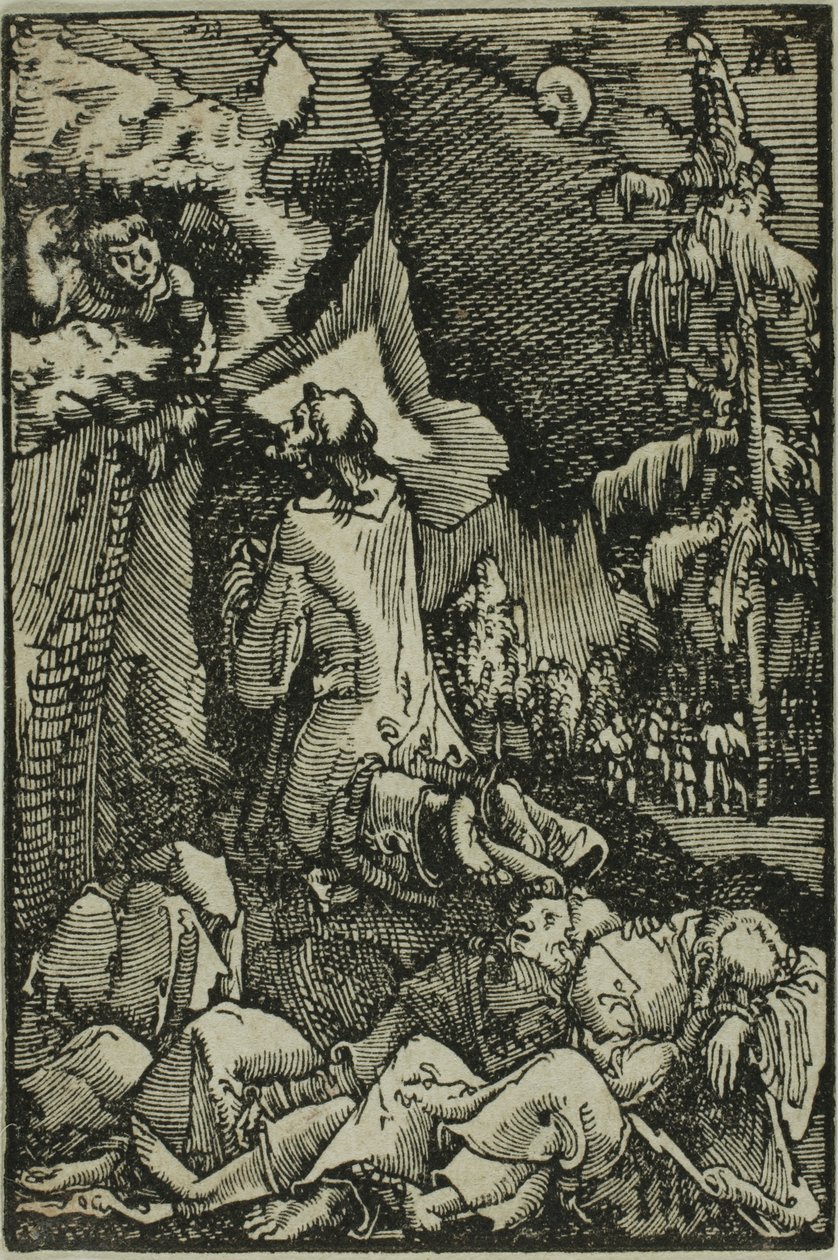 Agonia w ogrodzie, z Upadku i odkupienia człowieka autorstwa Albrecht Altdorfer