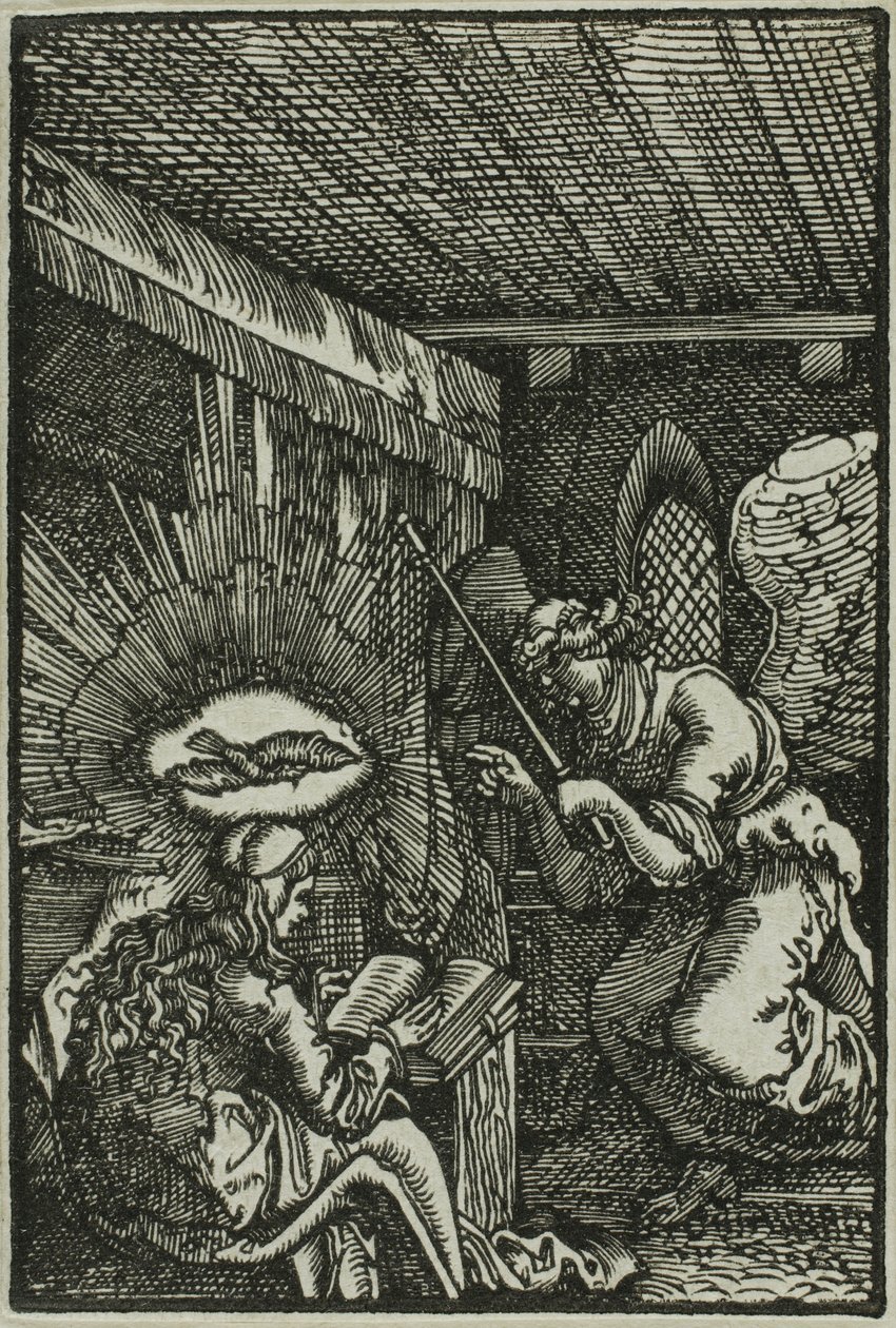 Zwiastowanie, z Upadku i odkupienia człowieka autorstwa Albrecht Altdorfer