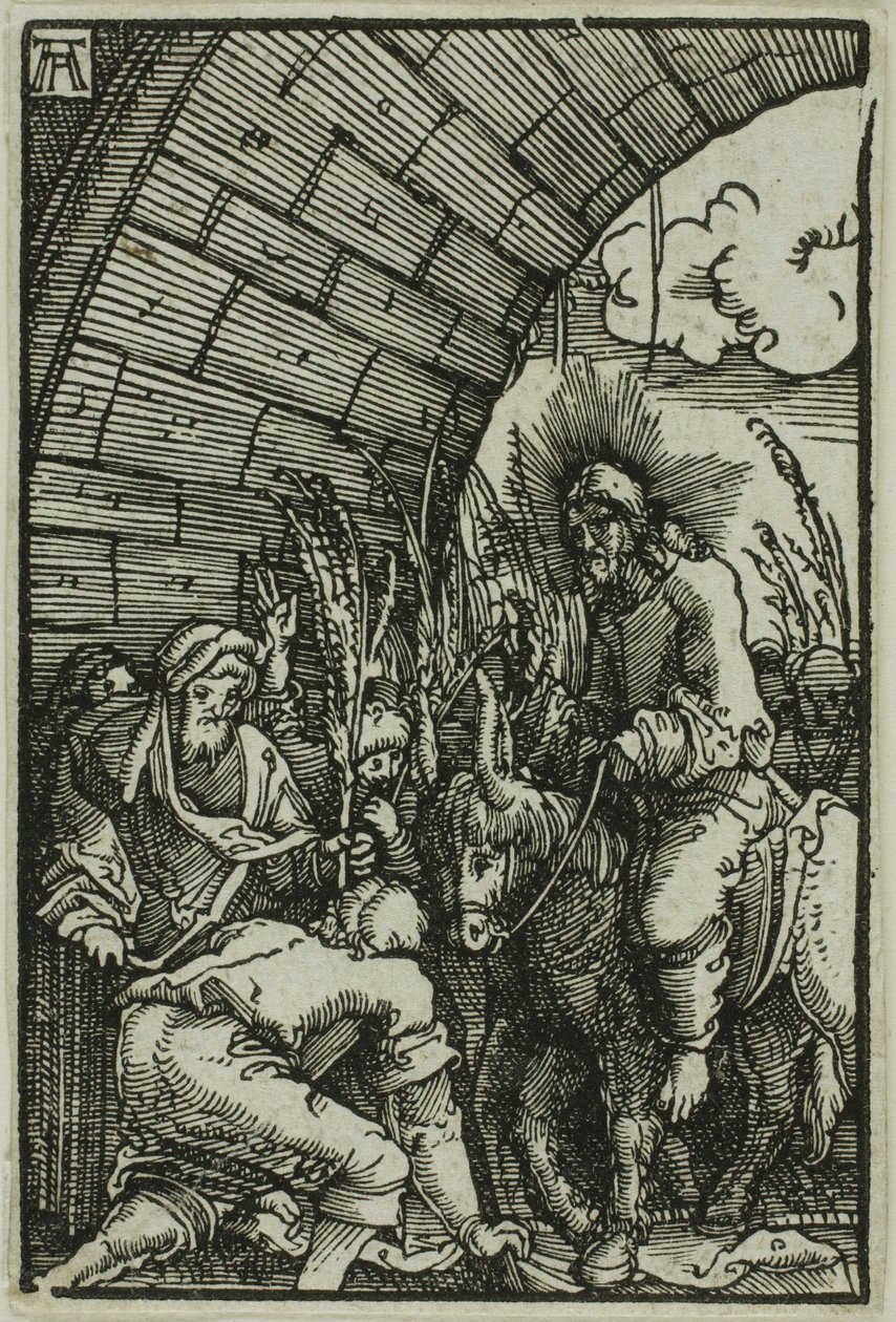 Wjazd do Jerozolimy z Upadku i odkupienia człowieka autorstwa Albrecht Altdorfer