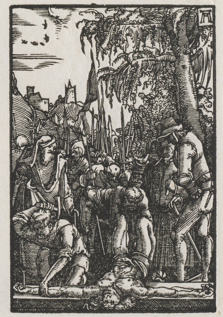 Upadek i odkupienie człowieka: Chrystus przybity do krzyża autorstwa Albrecht Altdorfer