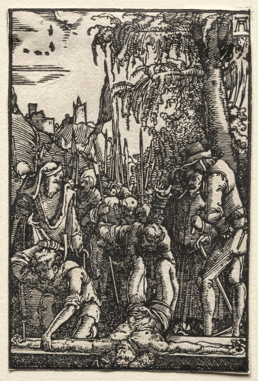 Upadek i odkupienie człowieka: Chrystus przybity do krzyża, c. 1515. autorstwa Albrecht Altdorfer