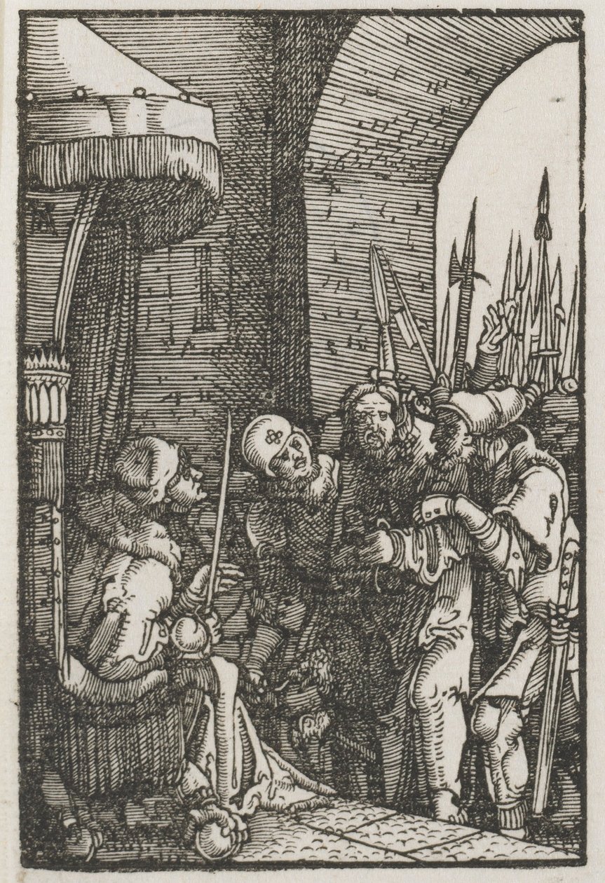 Upadek i odkupienie człowieka: Chrystus przed Piłatem, c. 1515. autorstwa Albrecht Altdorfer