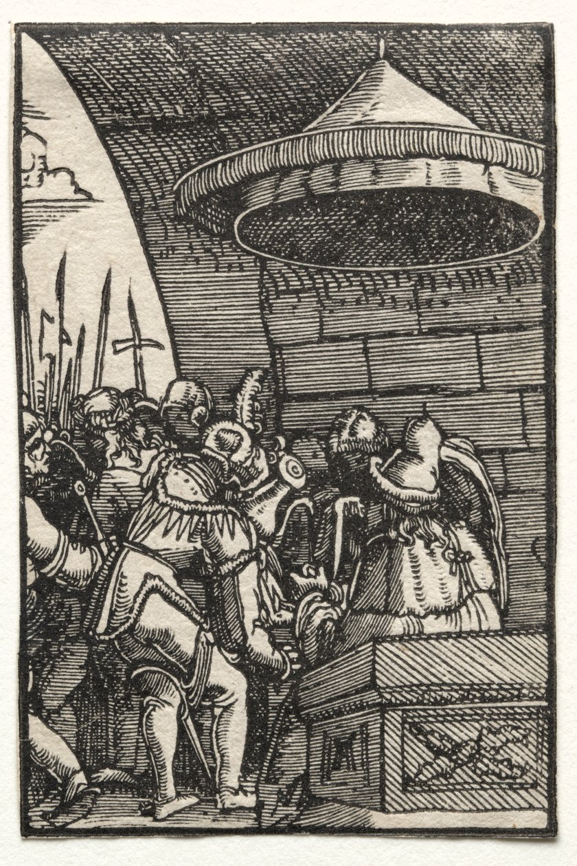 Upadek i odkupienie człowieka: Piłat umywa ręce autorstwa Albrecht Altdorfer
