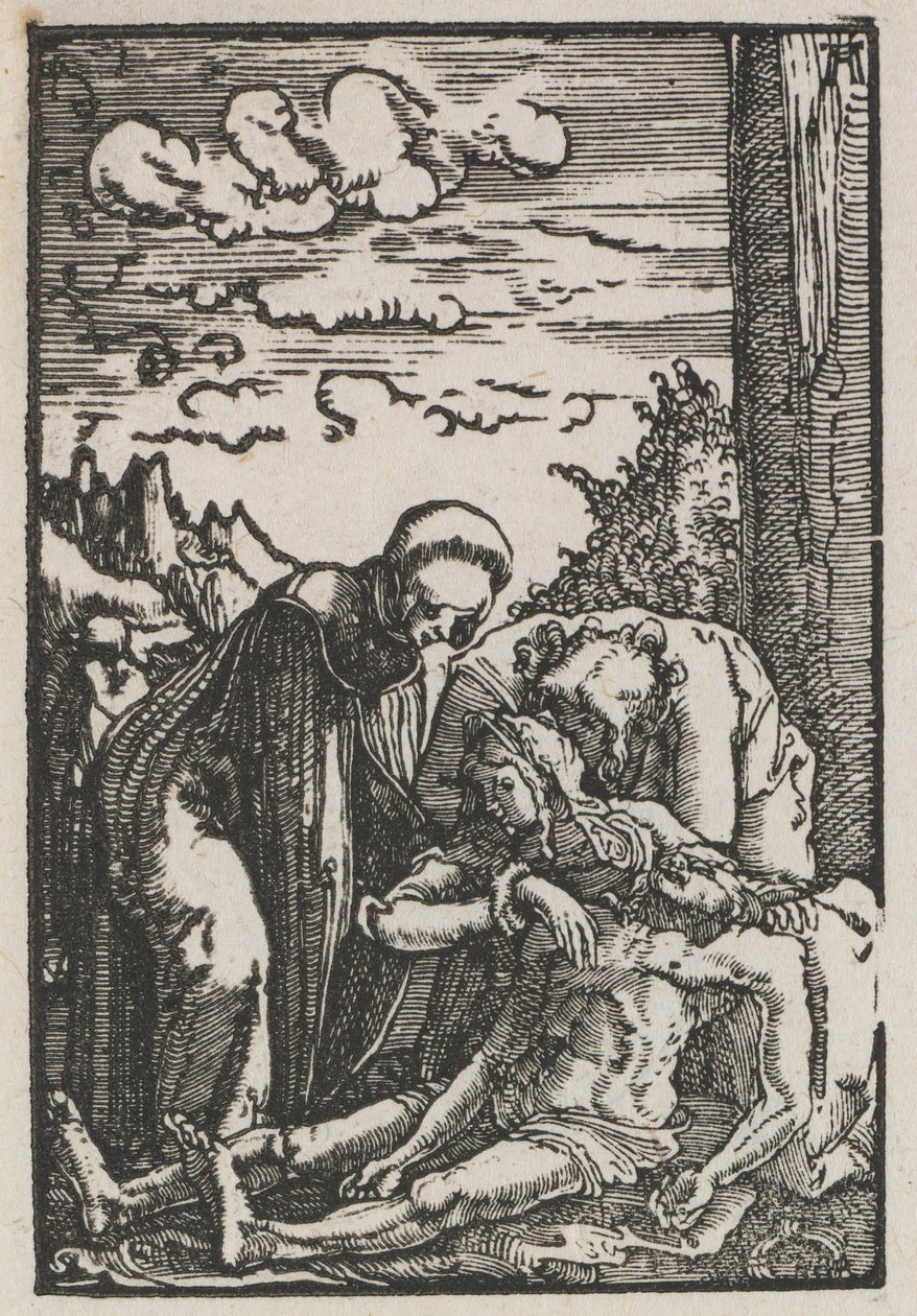 Upadek i odkupienie człowieka: lamentacja pod krzyżem, c. 1515. autorstwa Albrecht Altdorfer