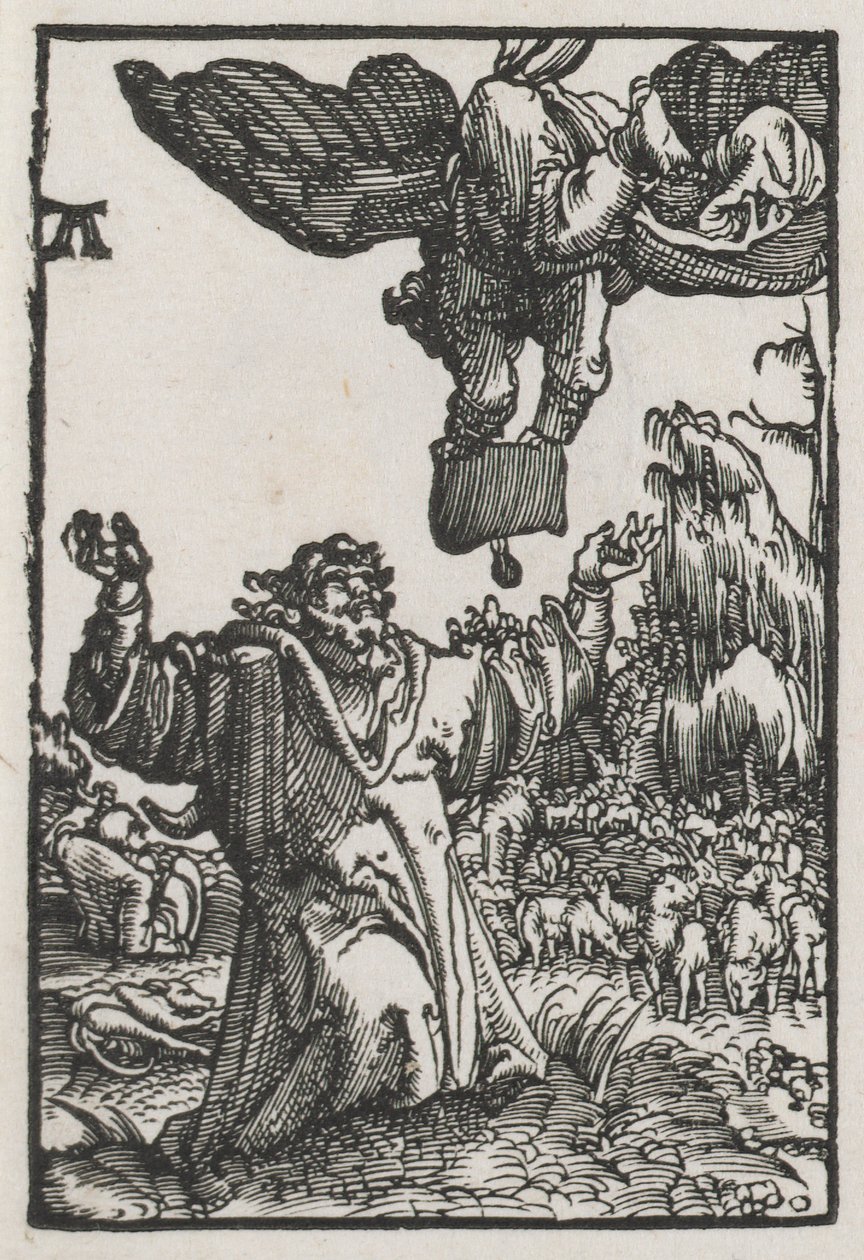 Upadek i odkupienie człowieka: Przesłanie anioła do Joachima autorstwa Albrecht Altdorfer