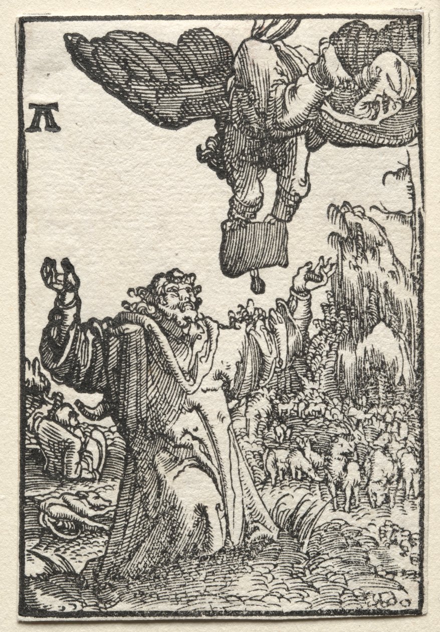 Upadek i odkupienie człowieka: Przesłanie Anioła do Joachima, c. 1515. autorstwa Albrecht Altdorfer