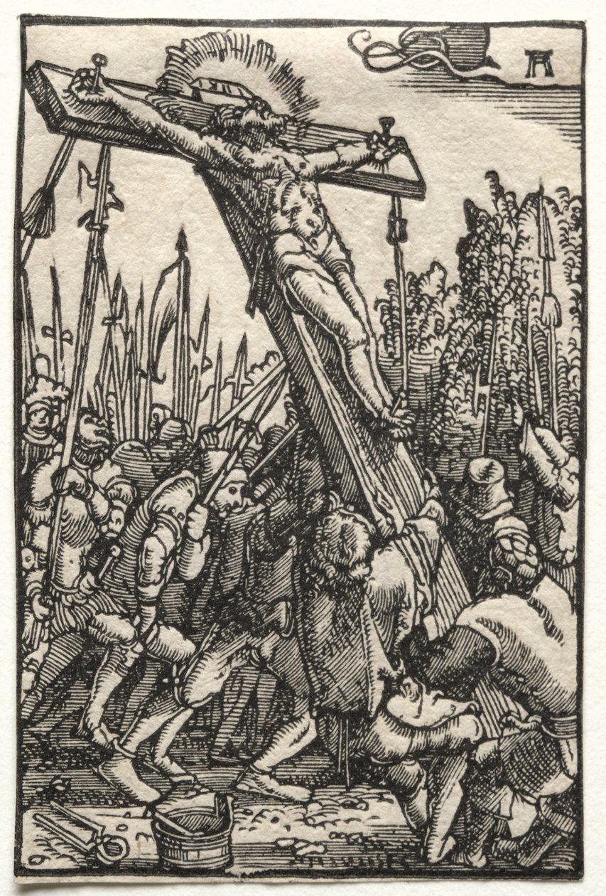 Upadek i odkupienie człowieka: podniesienie krzyża autorstwa Albrecht Altdorfer