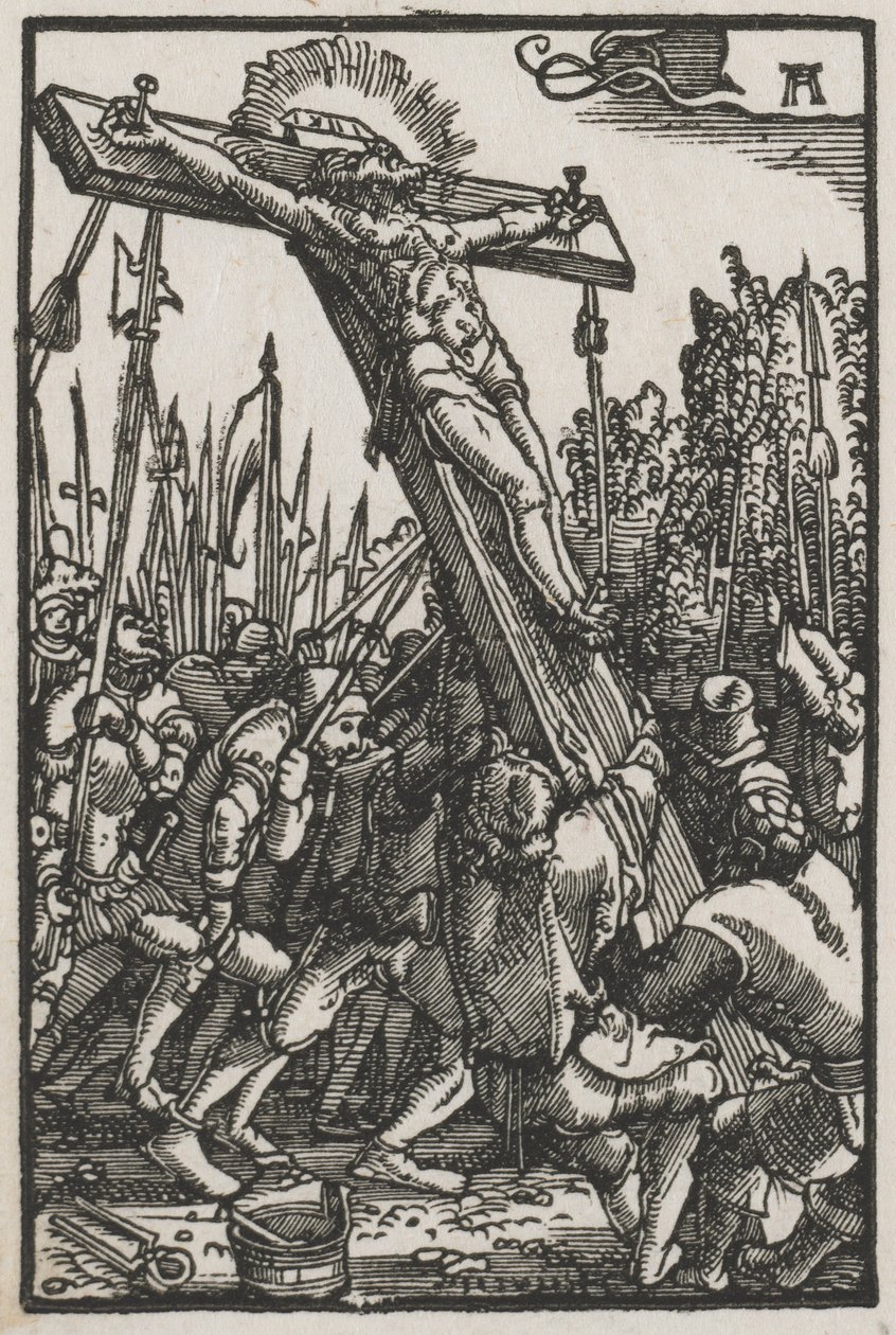 Upadek i odkupienie człowieka: podniesienie krzyża autorstwa Albrecht Altdorfer
