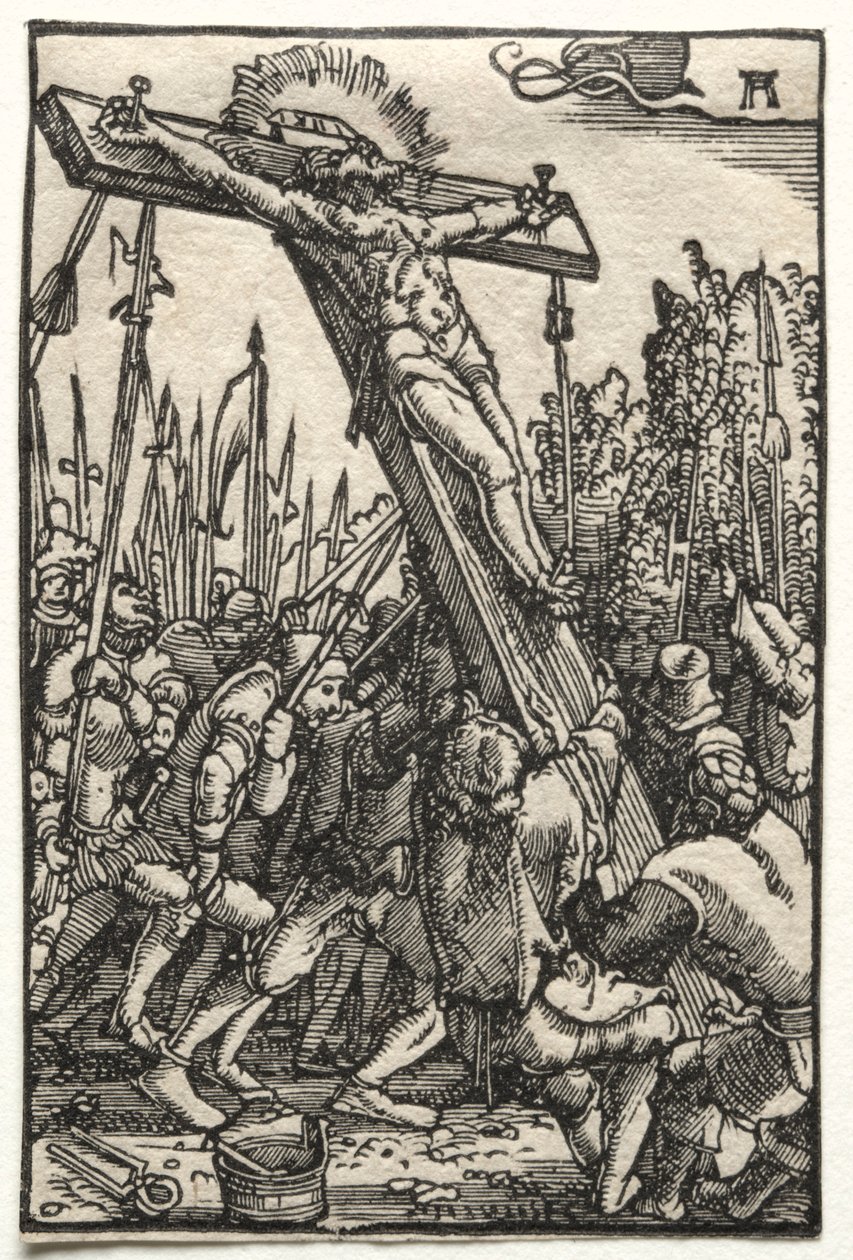 Upadek i odkupienie człowieka: podniesienie krzyża, c. 1515. autorstwa Albrecht Altdorfer