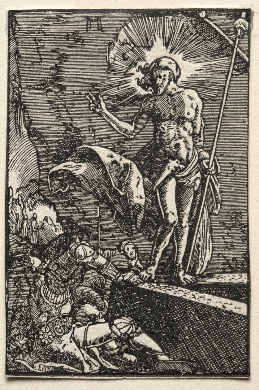 Upadek i odkupienie człowieka: Zmartwychwstanie, c. 1515. autorstwa Albrecht Altdorfer