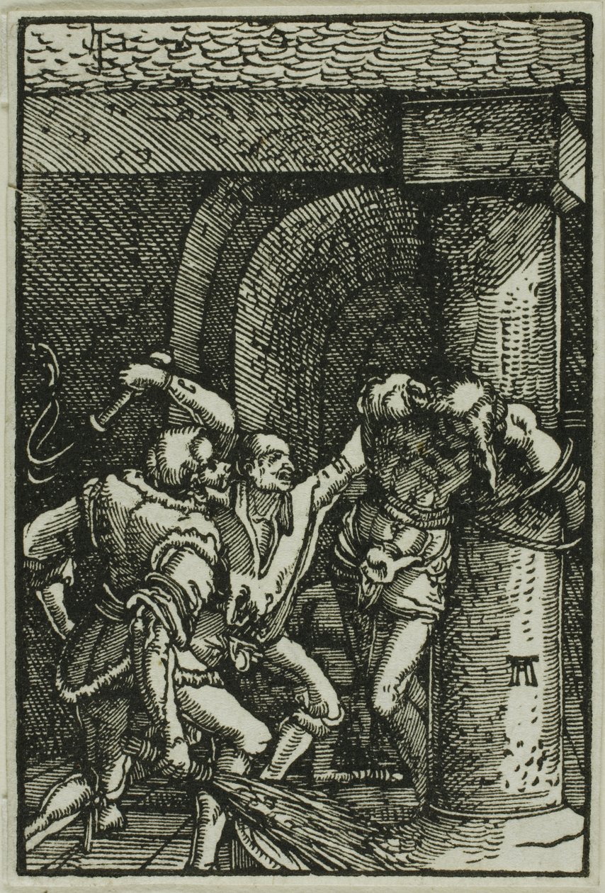 Biczowanie, z Upadku i odkupienia człowieka autorstwa Albrecht Altdorfer