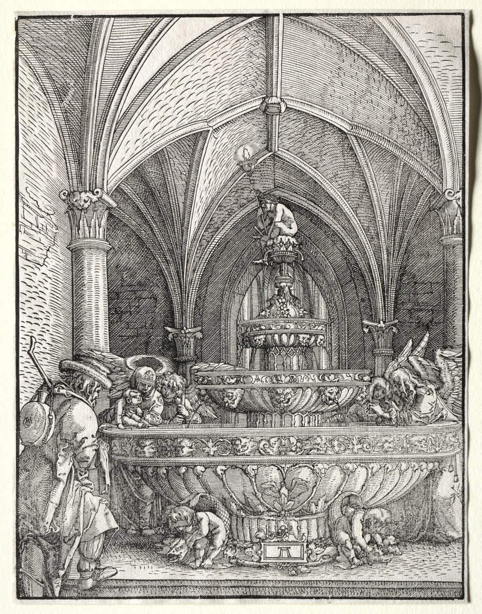 Święta Rodzina w drodze do Egiptu przy fontannie autorstwa Albrecht Altdorfer