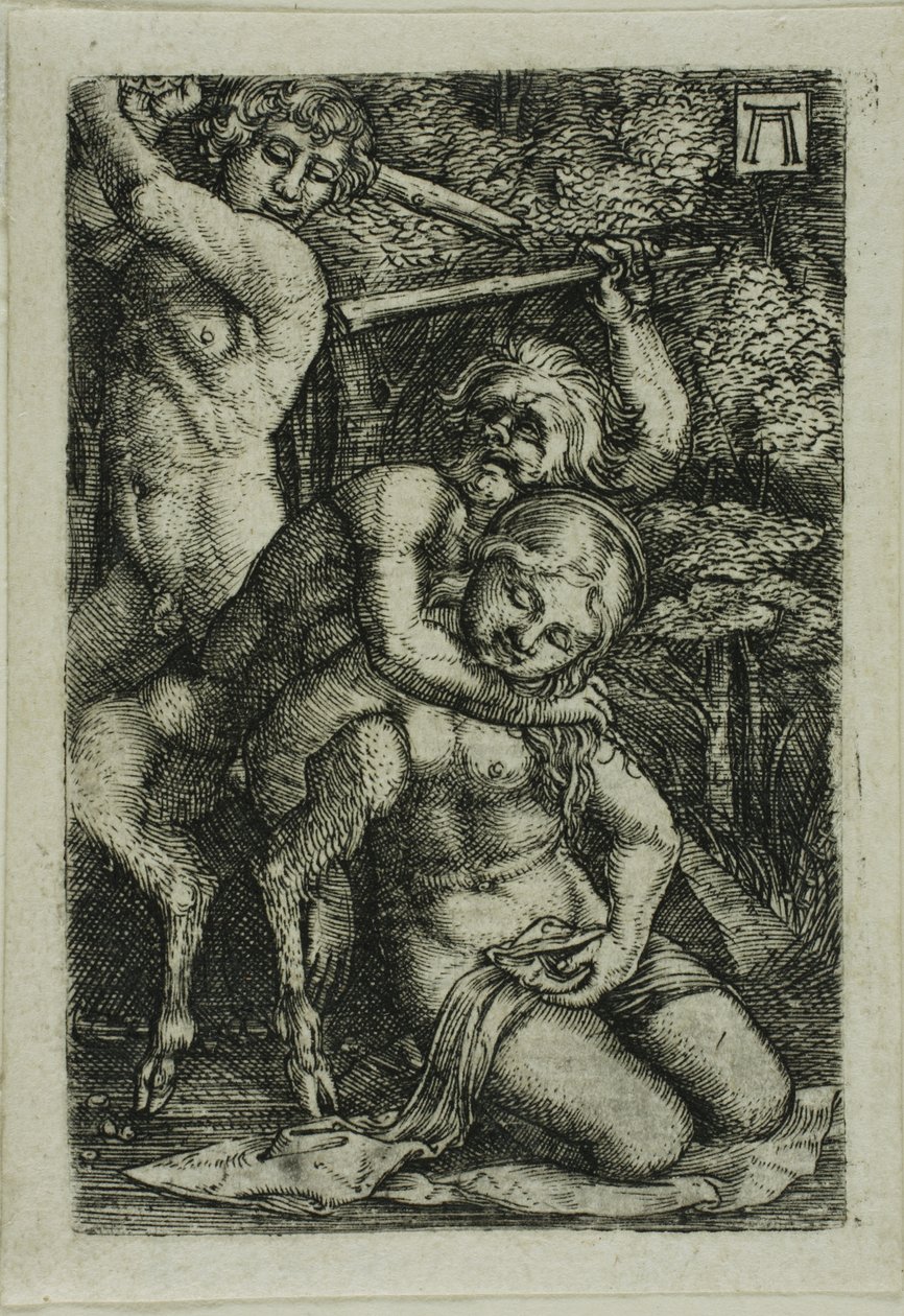Dwóch satyrów walczących o nimfę autorstwa Albrecht Altdorfer