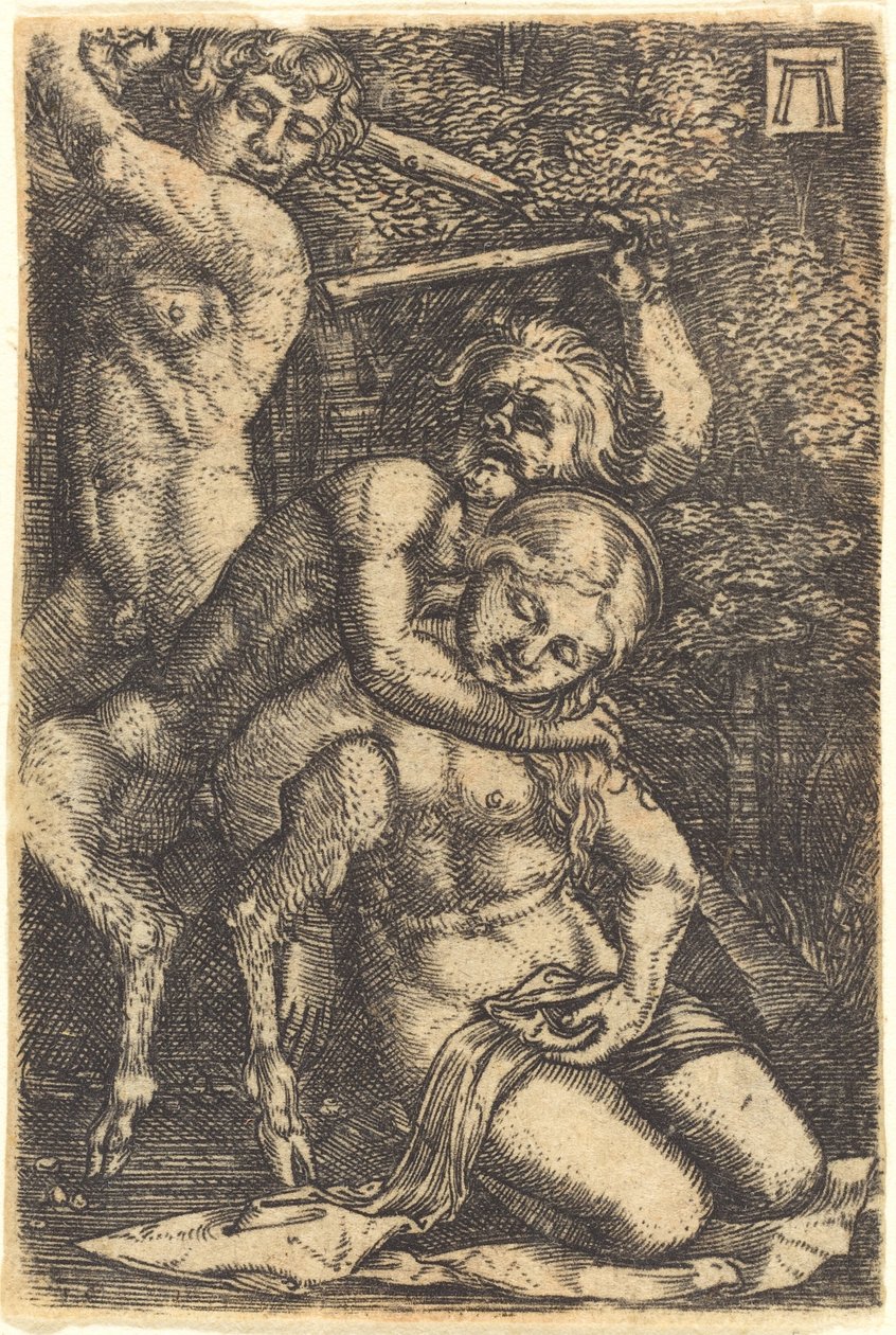 Dwóch satyrów walczących o nimfę autorstwa Albrecht Altdorfer