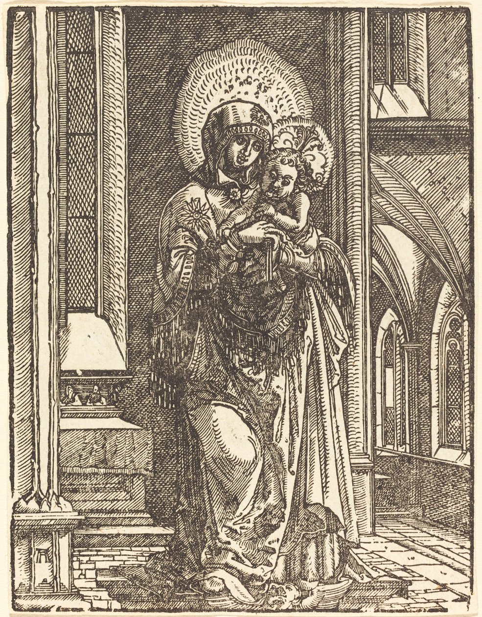 Dziewica z Dzieciątkiem w kościele autorstwa Albrecht Altdorfer