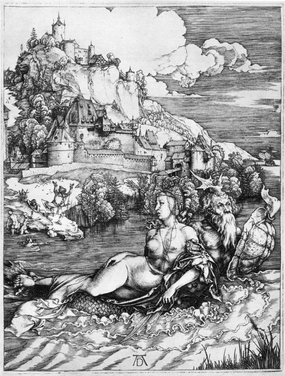 Morski potwór unoszący księżniczkę, 1500, 1936 autorstwa Albrecht Dürer