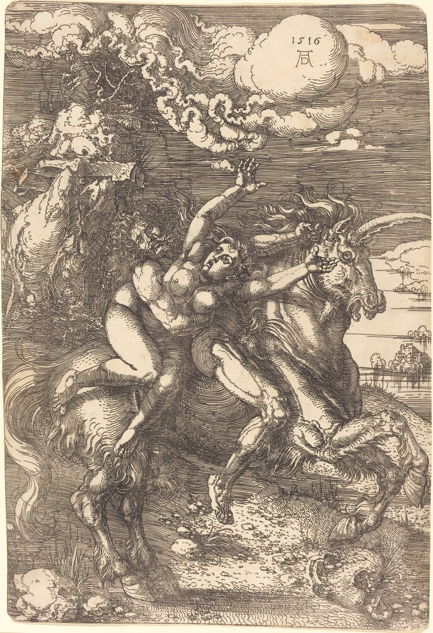 Porwanie na jednorożcu autorstwa Albrecht Dürer
