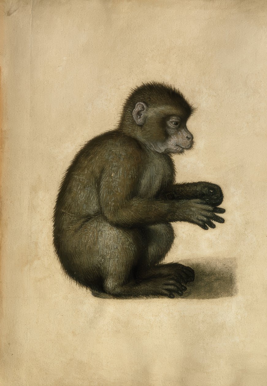 Małpa / akwarela, przypisywana A.Dürerowi. autorstwa Albrecht Dürer