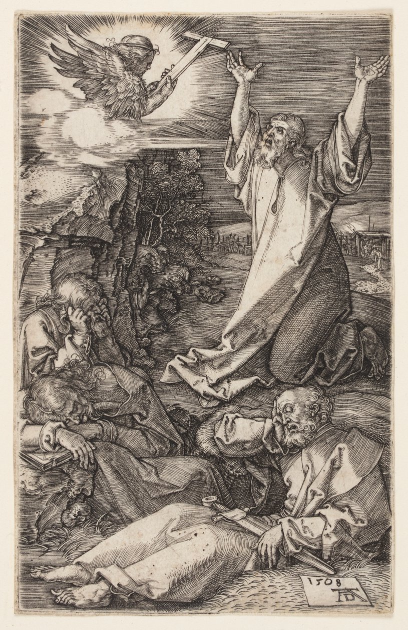 Agonia w ogrodzie, z wyrytej pasji autorstwa Albrecht Dürer