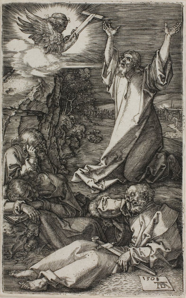 Agonia w ogrodzie, z wyrytej pasji autorstwa Albrecht Dürer