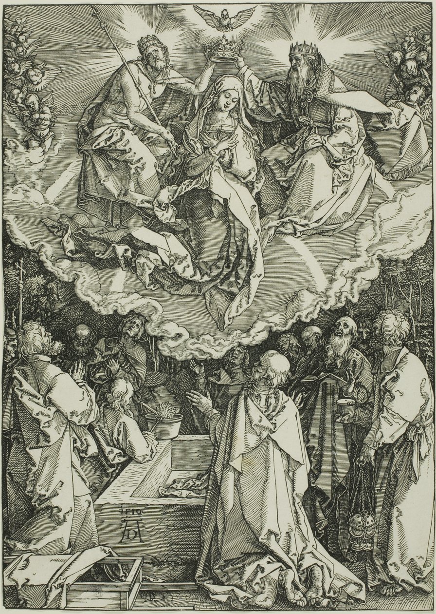 Wniebowzięcie i Koronacja Dziewicy, z Życia Dziewicy autorstwa Albrecht Dürer