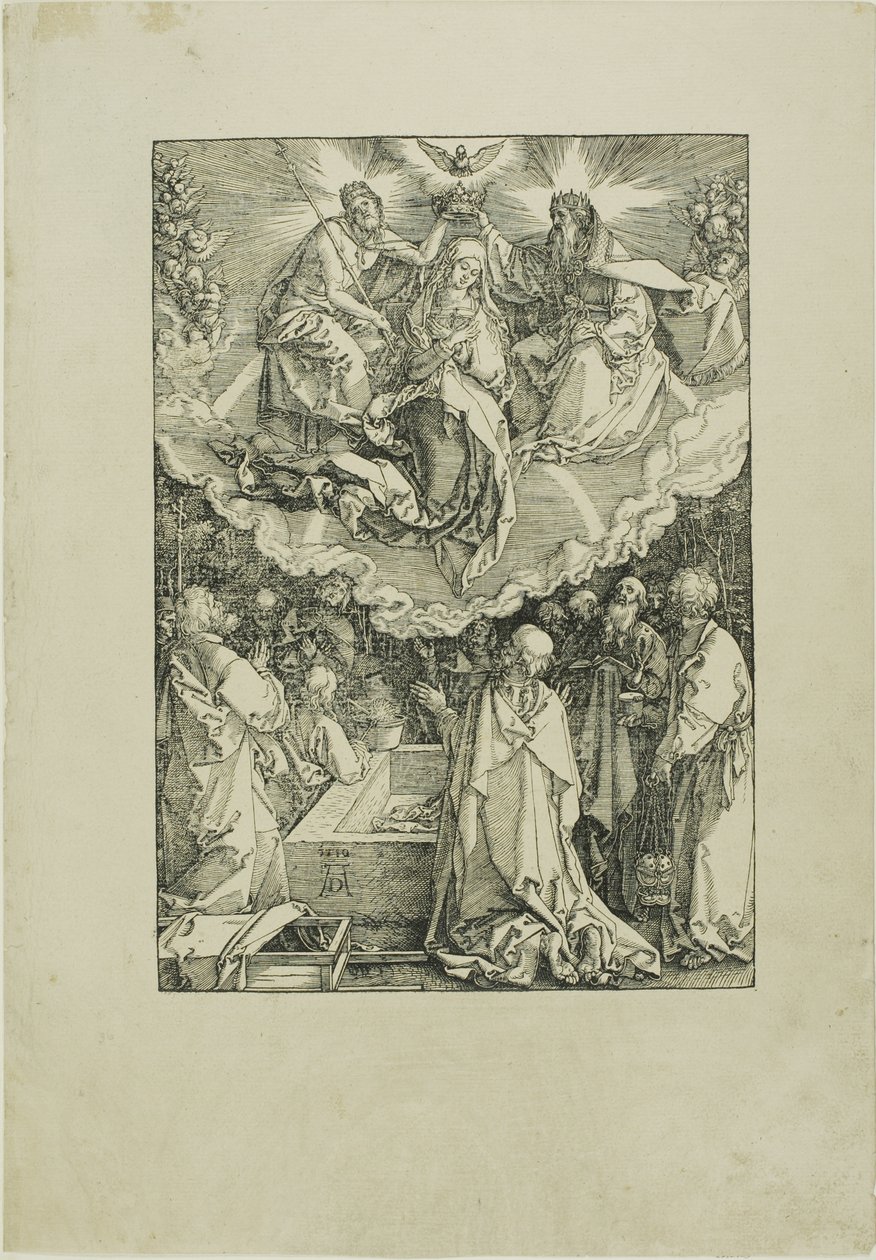 Wniebowzięcie i Koronacja Dziewicy, z Życia Dziewicy autorstwa Albrecht Dürer
