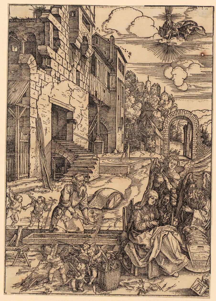 Pobyt w Egipcie, karta 15 z cyklu „Życie Marii” autorstwa Albrecht Dürer