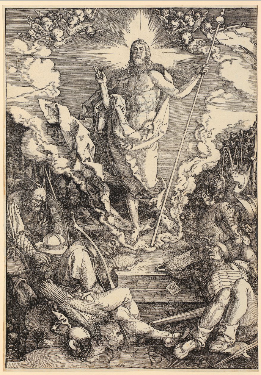 Zmartwychwstanie Chrystusa, arkusz 12 z cyklu „Wielka Pasja” autorstwa Albrecht Dürer