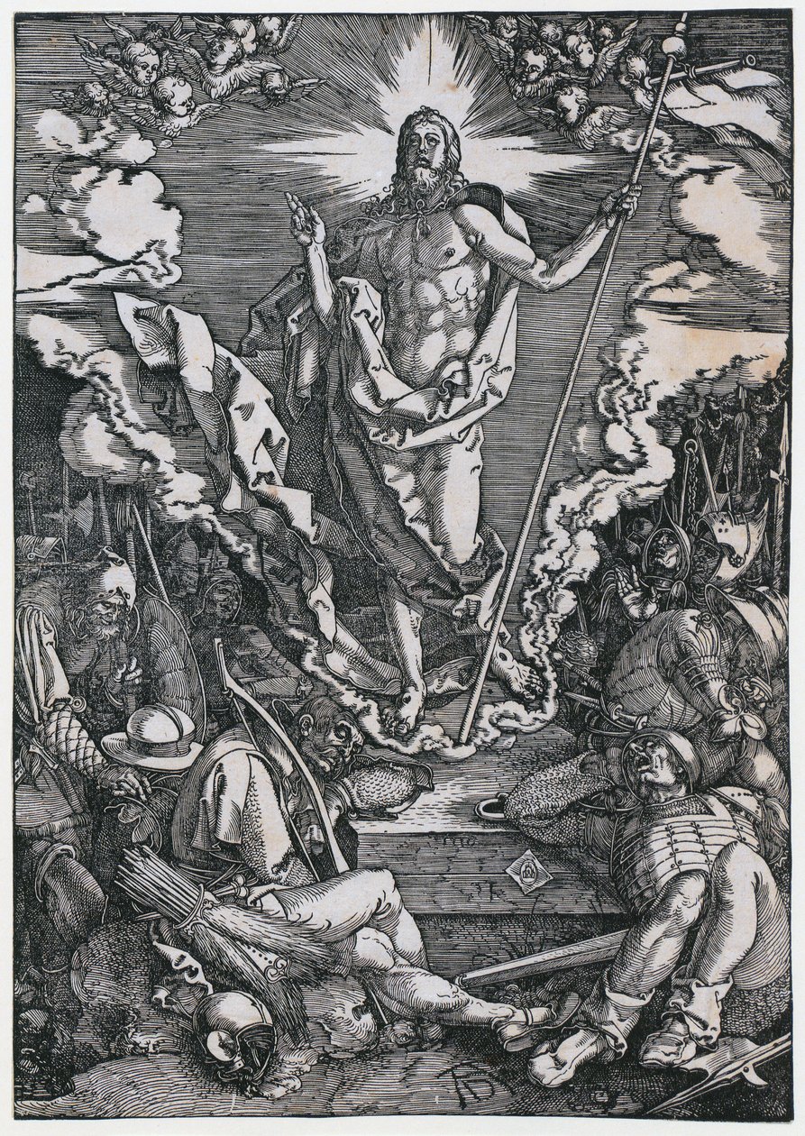 Zmartwychwstanie Chrystusa, arkusz 12 z cyklu „Wielka Pasja” autorstwa Albrecht Dürer